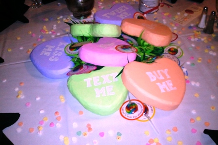 Giant Candy Hearts Centerpiece